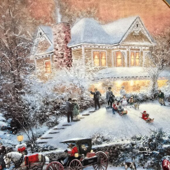 Thomas Kinkade An Old Fashioned Christmas Collector Plates Set Of 2 JJ3835 - Picture 4 of 8